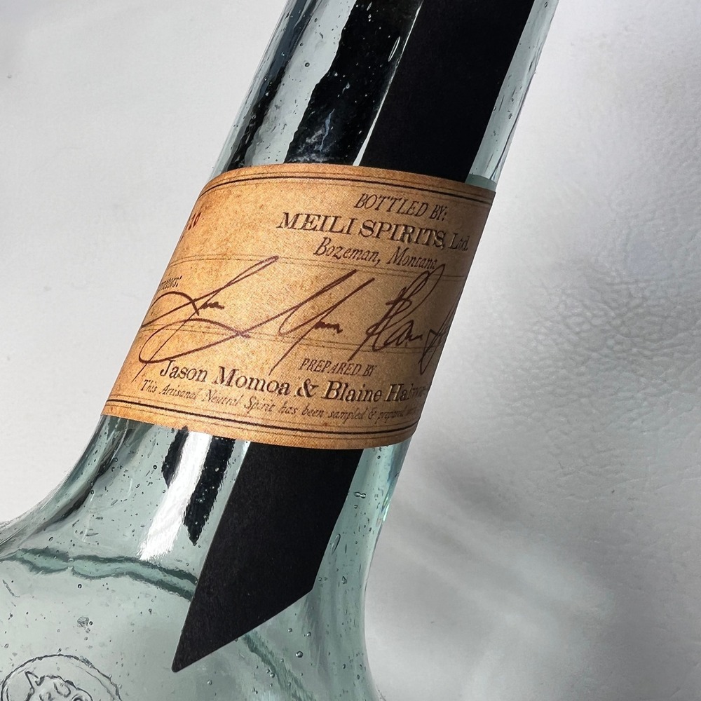 Pair of Meili Vodka Empty Bottle Jason Momoa Recycled Glass Green Montana Spirit - Picture 6 of 11